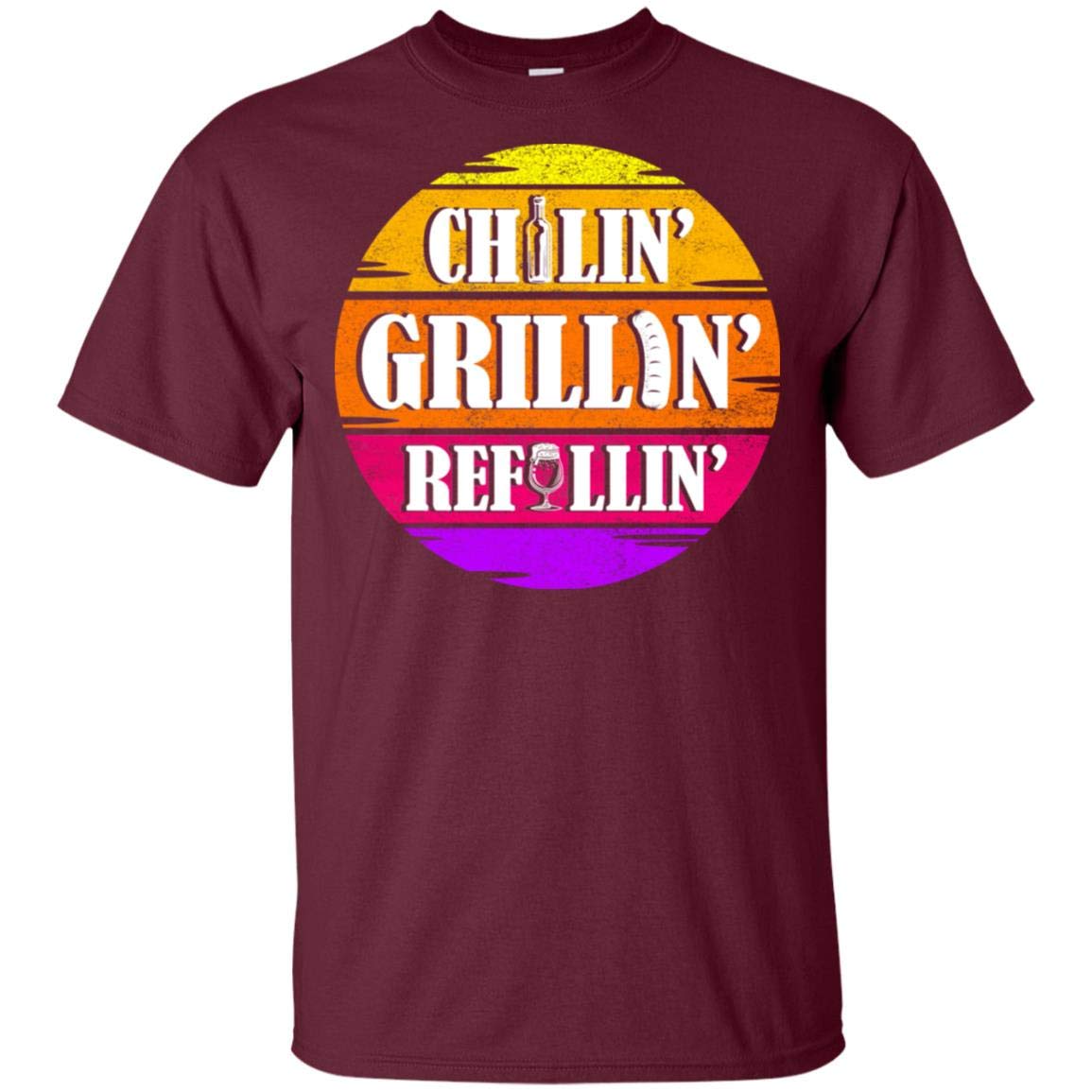 Grillin Chillin Refillin T Shirt Master Of Bbq Barbecue King Of Beer Father S Ideas T Shir