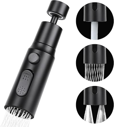 OSDUE 3 Modes Tap Aerator 360° Swivel Kitchen Faucet Bubbler with 2 Adapters