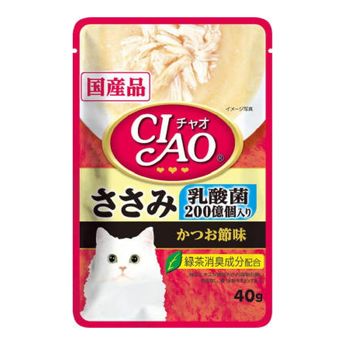 チャオ (CIAO) パウチ 乳酸菌入り ささみ かつお節味 40g商品画像