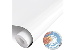 IROHTV White Permanent Vinyl, 12" x 6 FT Glossy White Vinyl Roll for Cricut, Silhouette All Cutting Machines, Adhesive Halloween Vinyl for Craft Wall Stickers Scrapbooking Car Decals Signs