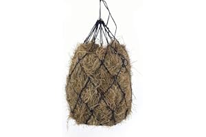 B BLOOMOAK BLOOMOAK Hay Net for Horse, Black Hay Bag 40" Length and 4" Larger Holes Metal Rings for Goat/Donkeys/Older Horses 1 PCS (40" Length & 4“ Hole)…