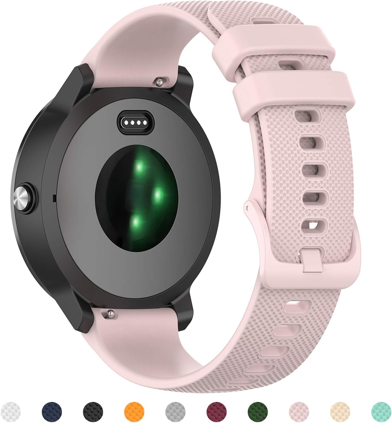 Tosenpo Correa para Garmin Vivoactive 3,20 mm Silicona Correa de Repuesto Ajustable para Garmin Vivoactive 3 Music/Vivoactive 3/Venu/Luxe/Style/Forerunner 245/645 Music Smartwatch (Rosado)
