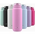 Ello Cooper 32oz Stainless Steel Water Bottle with Straw and Carry Handle, Double Walled and Vacuum Insulated Metal, Leak Proof Locking Lid with Soft Silicone Spout, Reusable, BPA Free, Bubblegum