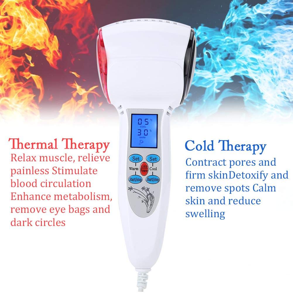 Skin Beauty Machine, Hot & Cold Hammer Massage for Facial Skin Beauty Machine for Skin Firming Wrinkles Lift Vibration, Cryotherapy Nutrition Lead-in Beauty Device(US): Beauty