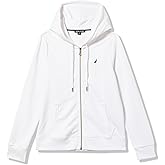 Nautica womens Solid Zipper Long Sleeve Hoodie Sweatshirt