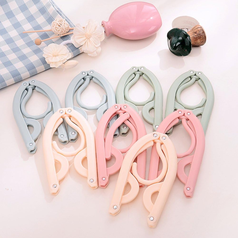 LJXiioo 8PCS Foldable Travel Magic Hanger,Anti-slip Portable Outdoor Traveling Hangers Random Color