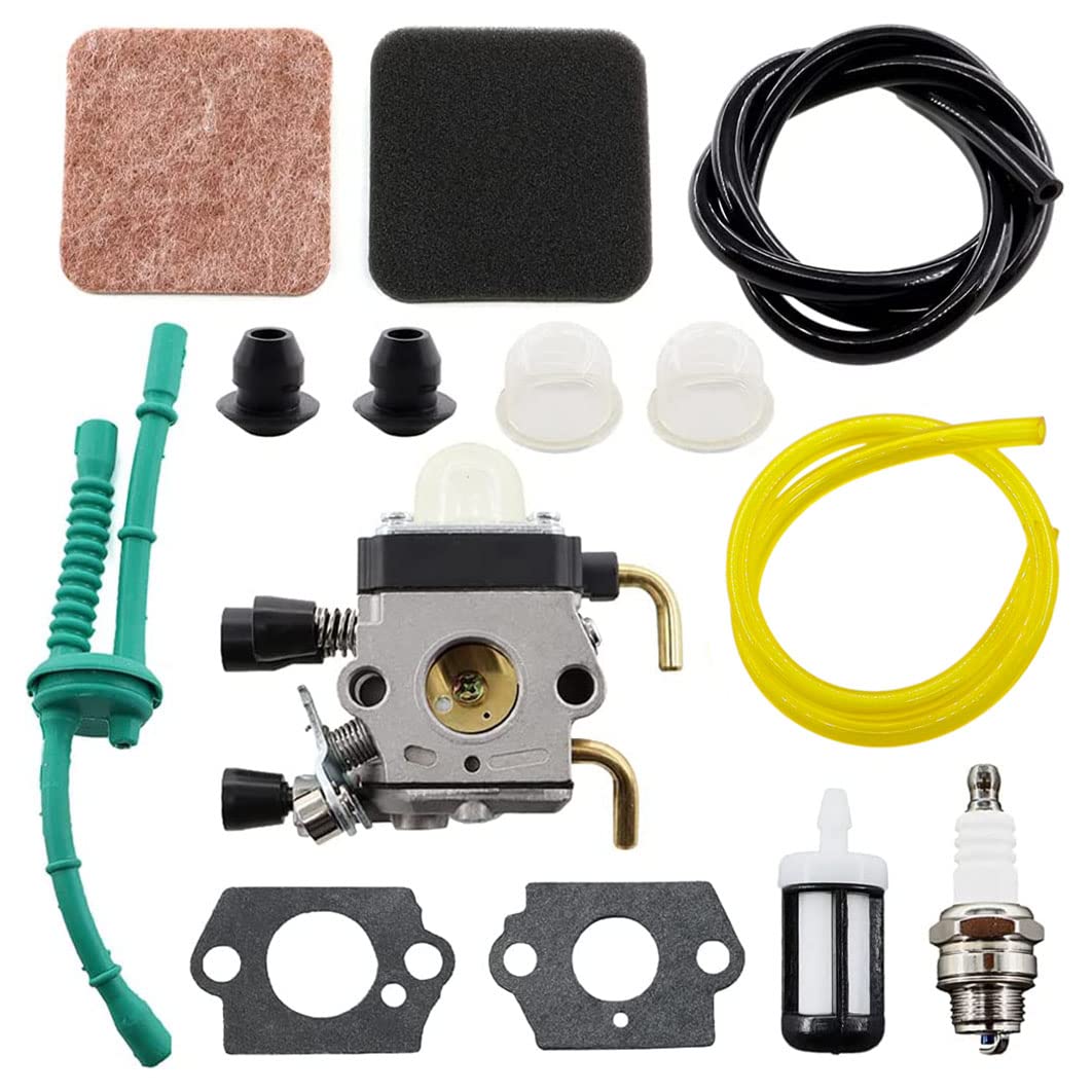 MCHNIC Carburetor with Air Filter Petrol Hose Set for STIHL HS75 HS80 HS85 HL75 HL75K FH75 HT70 HT75 KM80 KM85 KM85R SP80 SP85 FC75 FC85 FS75 FS80 FS85 Hedge Trimmer Edge Cutter