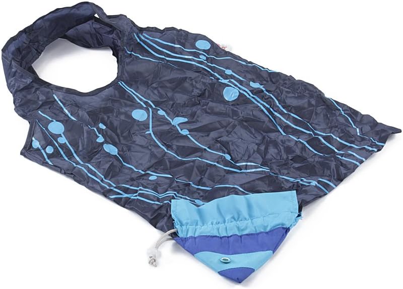 HMI VAUNT Reusable Polyester Folding Bags in Various Shapes, Tote Bag, Lightweight, Strong & Durable, Convenient Grocery Bag and Shopping Bag (Fish Shaped)
