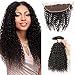 Beauty Forever Brazilian Virgin Curly Human Hair 13x4 ear to ear Full Lace Frontal Closure with 3 Bundles Curly Hair Weave Natural Color (20 22 24inch+16, free part frontal)