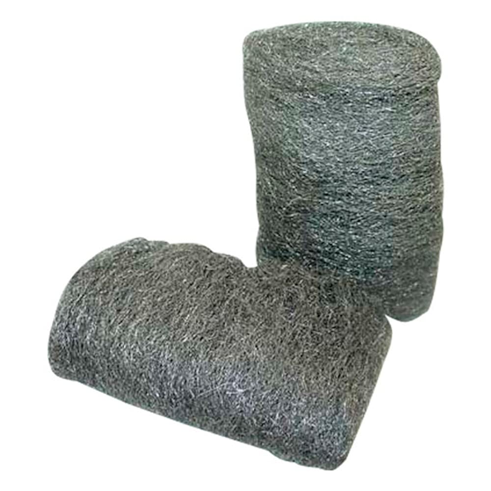 Merriway BH04379 3 x 20 g ASW112 Steel Wool No.1-2 Grade - Medium , Grey