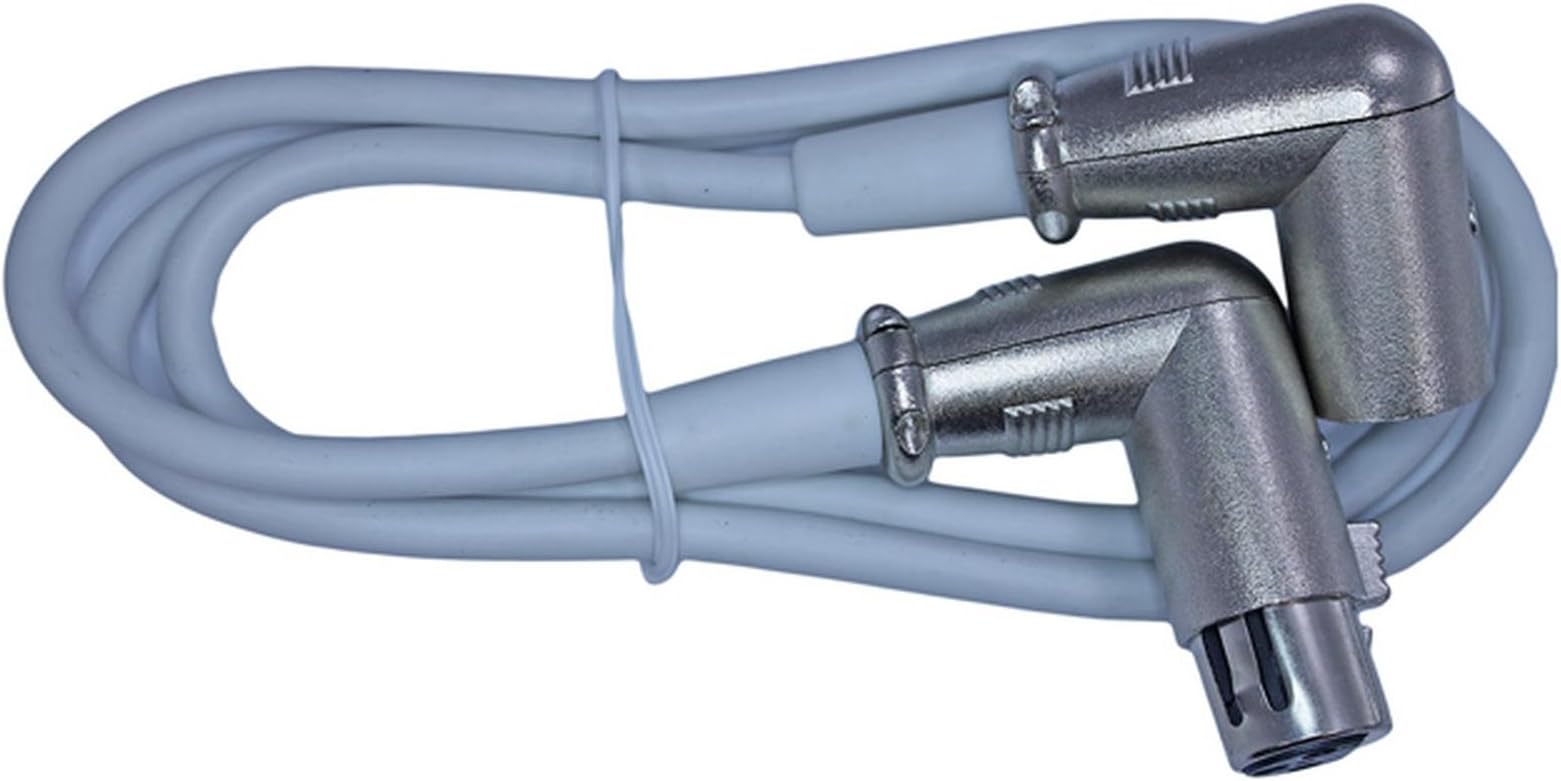 right angle XLR female to right angle XLR male cable white 06ft long