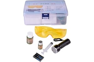 Leoly Auto Air Conditioner Flashlight Leak Detector Tool, Car AC Leak Test LED UV Flashlight Leak Detection Kit Protective Gl