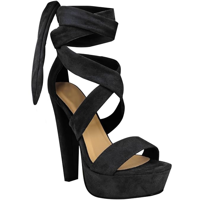 DAMEN KRAWATTE SCHNÜR STIEFEL HIGH HEELS BLOCK PLATEAU PARTY OFFEN SCHUH GRÖßE