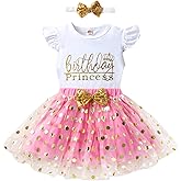 LYQTloml Toddler Kids Baby Girls Birthday Princess Outfits Dress Vest Tank Top Dot Mesh Tutu Skirt