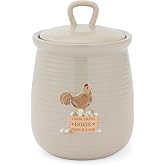 Cooksmart Hen House Lane Ceramic Canister | British Designed Farmhouse Kitchen Storage Jar | Beige Rustic Countryside Style | Durable &amp; Stylish Kitchen Accessory | Hand Wash Only