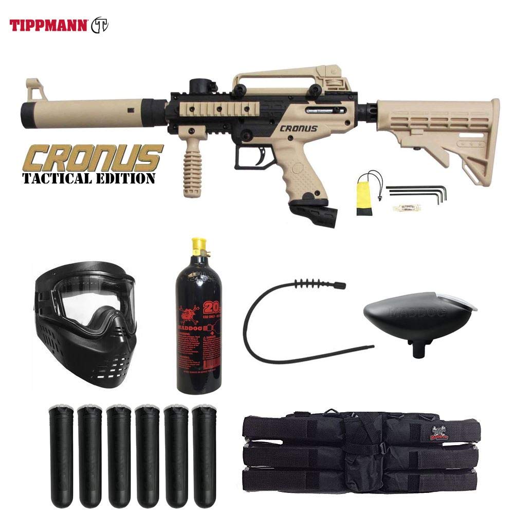 MAddog Tippmann Cronus Tactical Titanium Paintball Gun Package Black