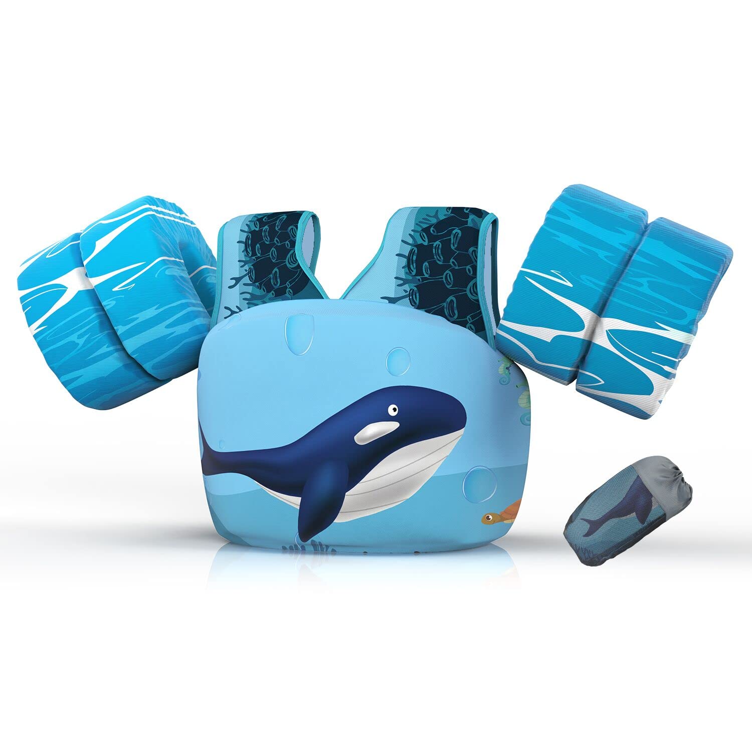 DOOHALO Kids Swim Puddle Floats,Toddler Swimming Aid Vest with Arm Band,Swimming Training Jumper for 28-70 Ibs Children,Infant Baby(2-6 years old)