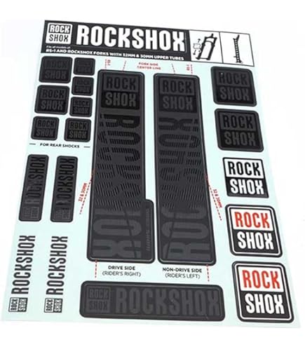 RockShox Decal Kit Para 27.5/29" ZEB Ultimate - Gloss Black Para Matte