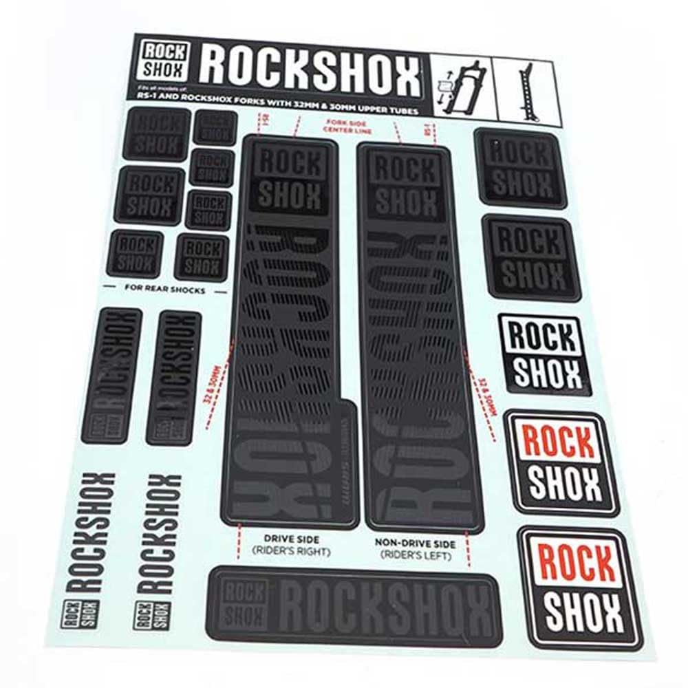 Rockshox Unisex Front Suspension Decal Kit 30/32mm Stealth My18 Sid/Reba/Revelation(pre-2018)/Sektor/Recon/Xc3 Service Spare Part, Black, 30 32mm UK