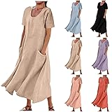 Prime Amazon Women's Summer Cotton Linen Long Dress