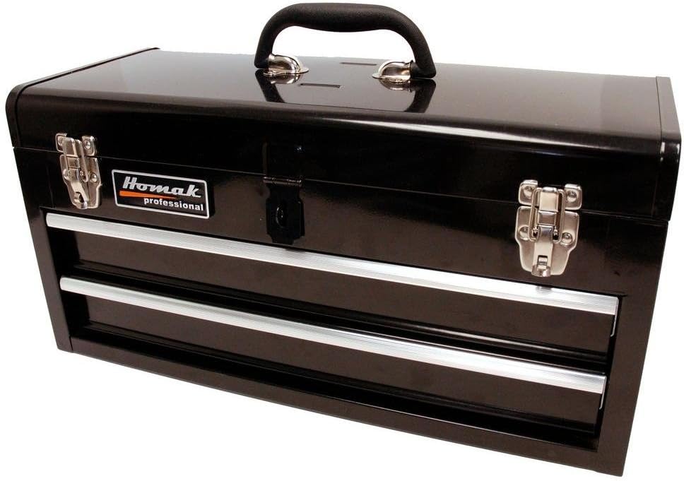 Homak 20in 2 Drawer Toolbox, Black BK01022001