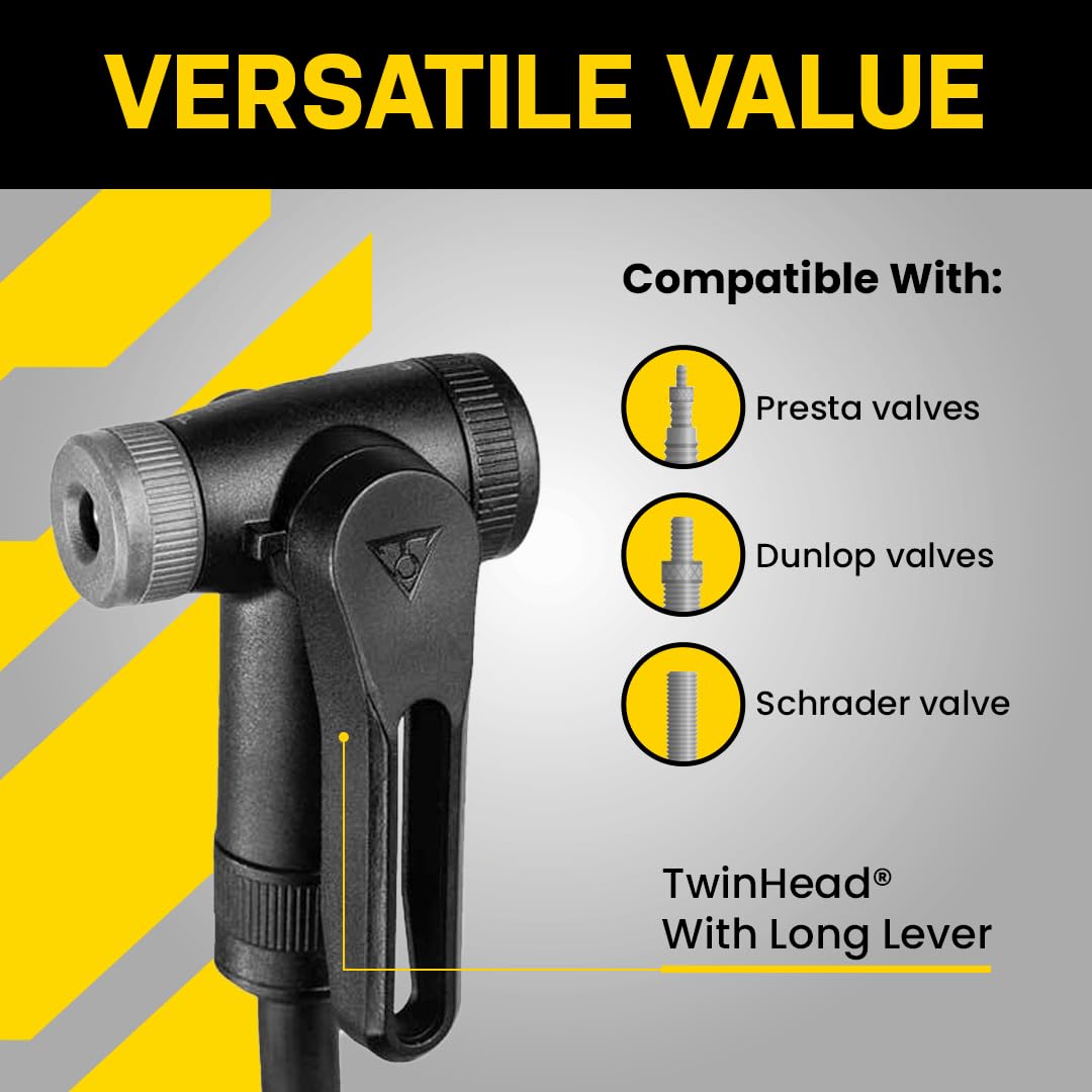 Topeak JoeBlow Sport III, High Pressure Bike Floor Pump, 160 PSI, 3
