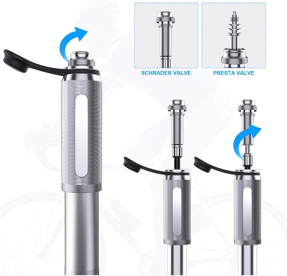 zgrmzql Portable Bike Tire Pump Mini Bicycle Schrader Presta Pump for Road, Mountain and BMX Bikes : Sports & Outdoors