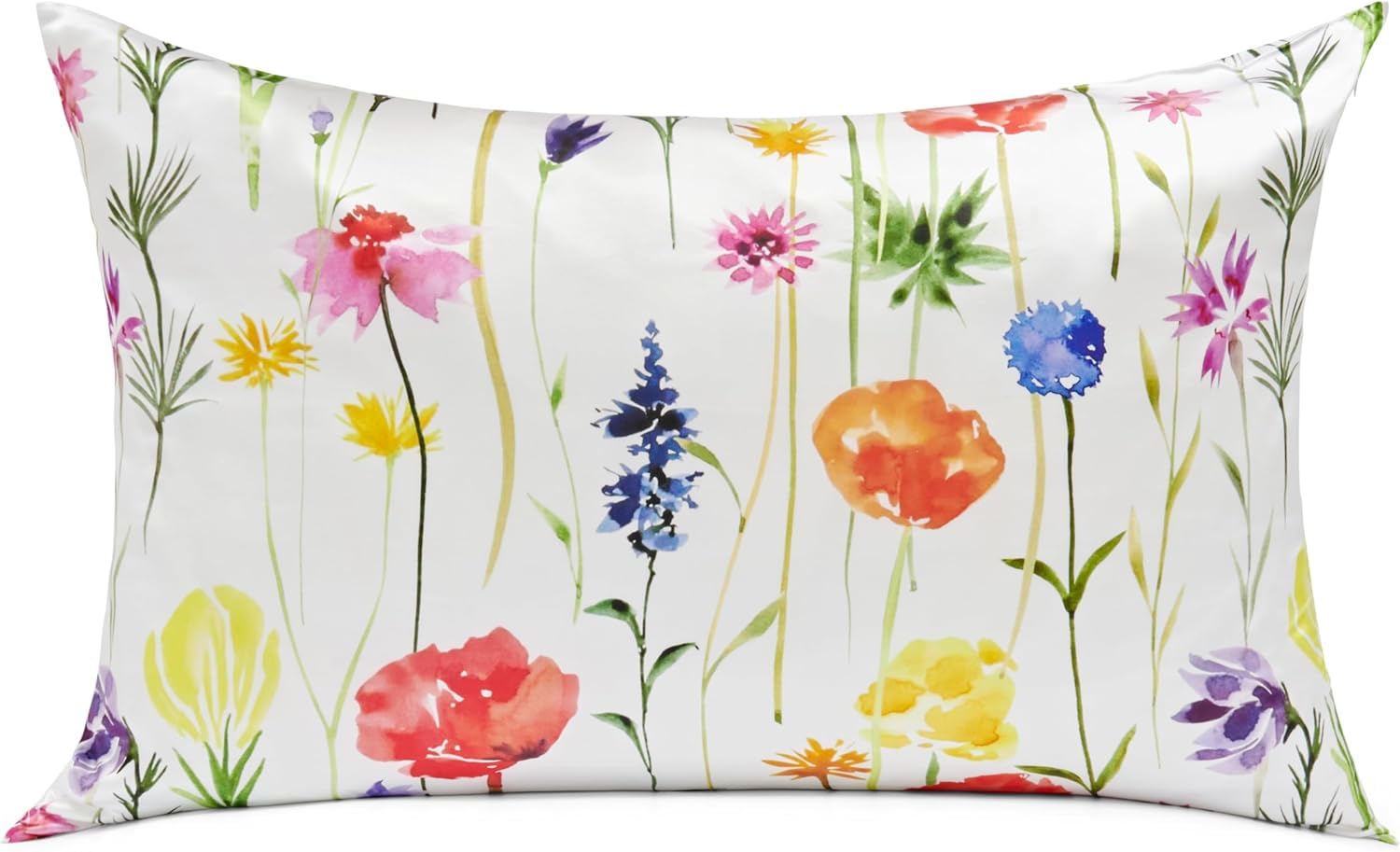 VeraBliss 100% Silk Pillowcase for Hair & Skin (Non Satin) -Only Pure Natural Mulberry Floral Patterned Silk Pillow Case, Cooling Soft Covers (Standard/Queen 1 Pack)