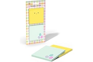 Post-it Cute Sticky Notes, 1 Yellow Chick Square Pad and 1 Light Green with Multi-Colored Eggs, 2.9 in x 2.8 in, Great for Ea