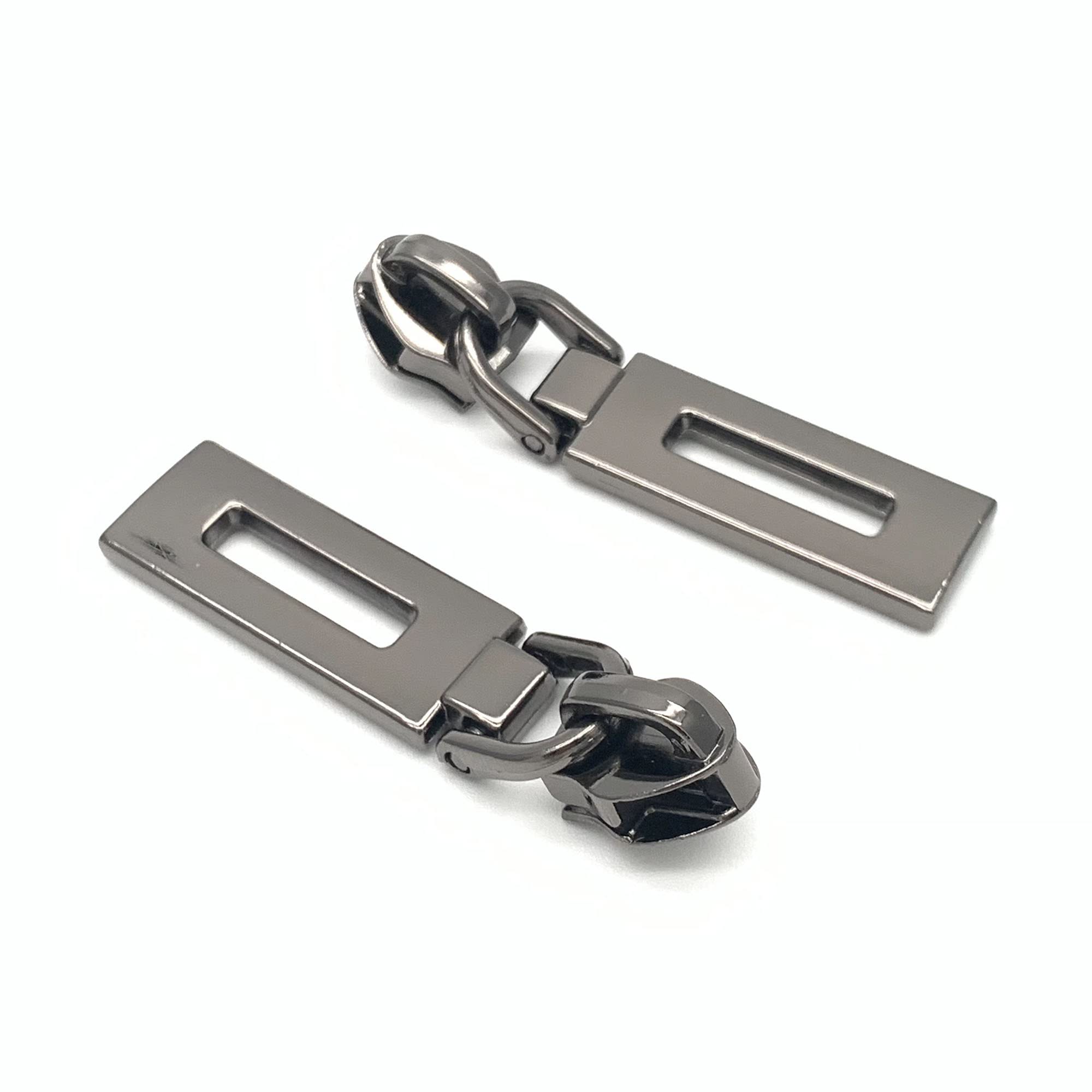 Photo 1 of #5 Zipper Pulls Gunmetal Metal Zipper Pull 25pcs Bulk Nylon Coil Zipper Slider for Purses Bag Sewing RuiDaTeng