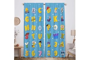 Allenjoy мультфильм Алфавит детские оконные шторы для мальчиков и девочек детская комната синий обучение образование спальня детская малышей