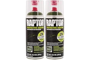 U-POL Raptor Protective Coating Bed Liner 2K Aerosol | Olive Green 2-Part Protective Urethane Coating Spray Paint for Spot Repairs and Small Jobs | 2-Pack