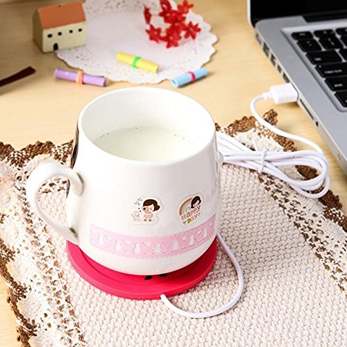 HEART SPEAKER USB Silicone Heat Warmer Heater Milk Tea Coffee Mug Hot Drinks Beverage Cup Mat (Red)