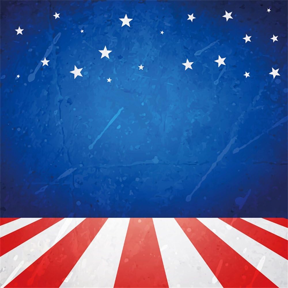 Amazon Com Laeacco Us Flag Backdrop 8x8ft Vinyl Photography