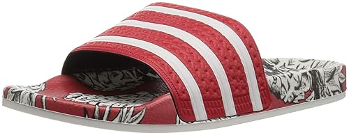 adidas Originals Adilette Slip-On Slides Herren, Rot - Scarlet/Off White/Scarlet - Größe: 40.5