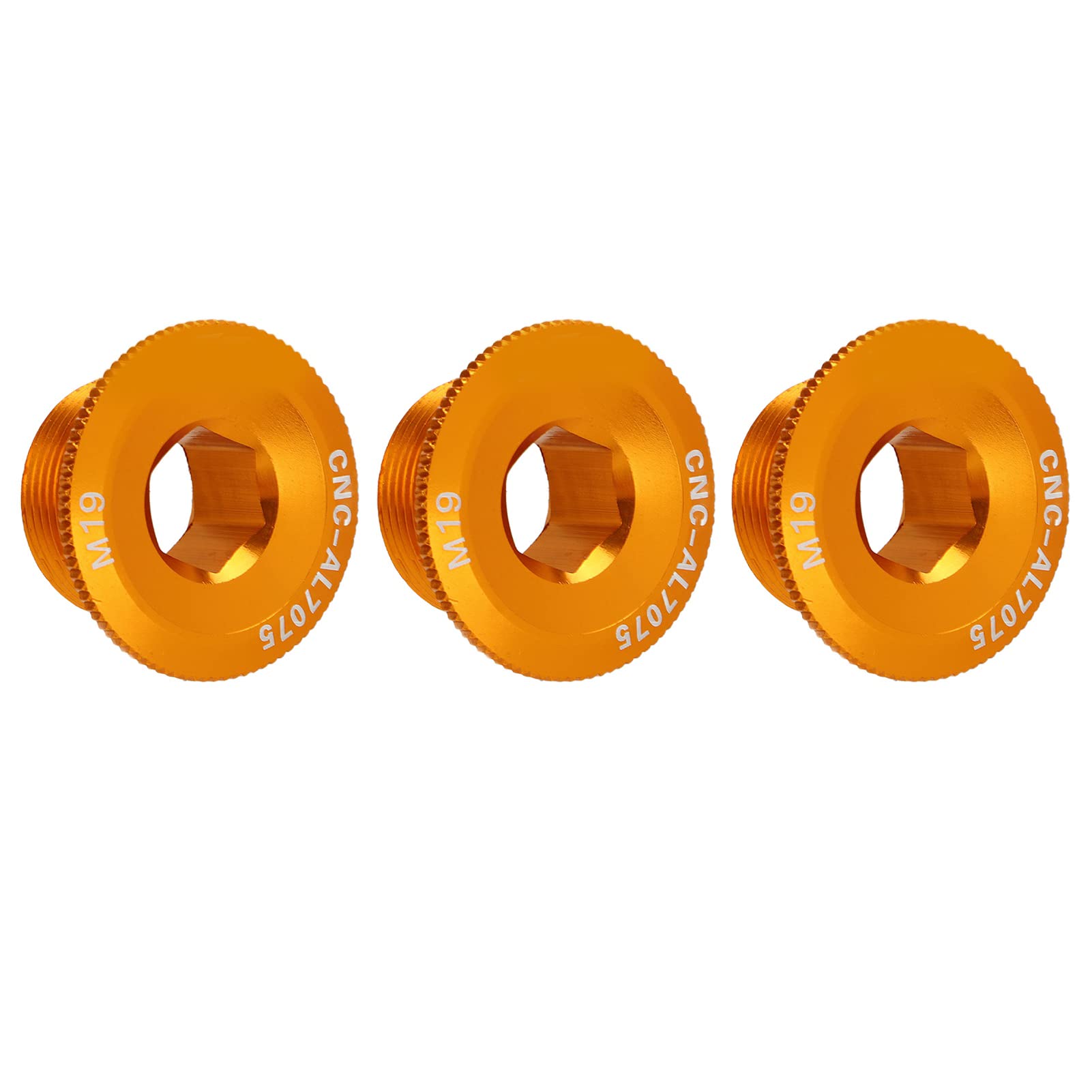 3 Pcs Bicycle Crank Arm Bolt, M19 Crank Cover Screws Crank Bolts Crank Screw Aluminum Alloy Bike Crankset Cranket Fixing Screws for Road Mountain Bike Gold