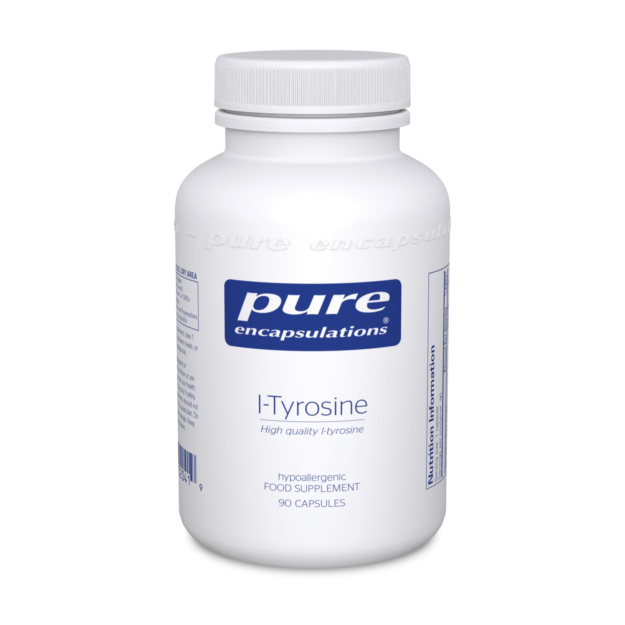 Pure Encapsulations L-Tyrosine 500mg - Amino Acid Supplement - 90 Vegetarian Capsules