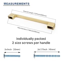 Lepatape 5 Pack 7-1/2inch(192mm) Gold Cabinet