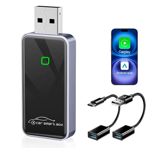 Wireless CarPlay Adapter for iPhone, Convert Wired to Wireless CarPlay Adapter,Equipped with Bluetooth 5.3 and Dual-Band WiFi, Plug and Play, Stable Car Control & No Delay,Mini Edition