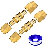 Breezliy 2PCS Solid Brass Air Reusable Hose Splicer for 1/4-Inch ID, Flexeel Air Repair Fitting