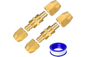Breezliy 2PCS Soild Brass Air Reusable Hose Splicer for 3/8-Inch ID Hose,Flexeel Hose Air Hose Repair Fitting