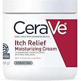 CeraVe Moisturizing Cream for Itch Relief, Anti Itch Cream with Pramoxine Hydrochloride, Relieves Itchy with Minor Skin Irritations, Sunburn Relief, Bug Bites, Fragrance Free, 16 Ounces