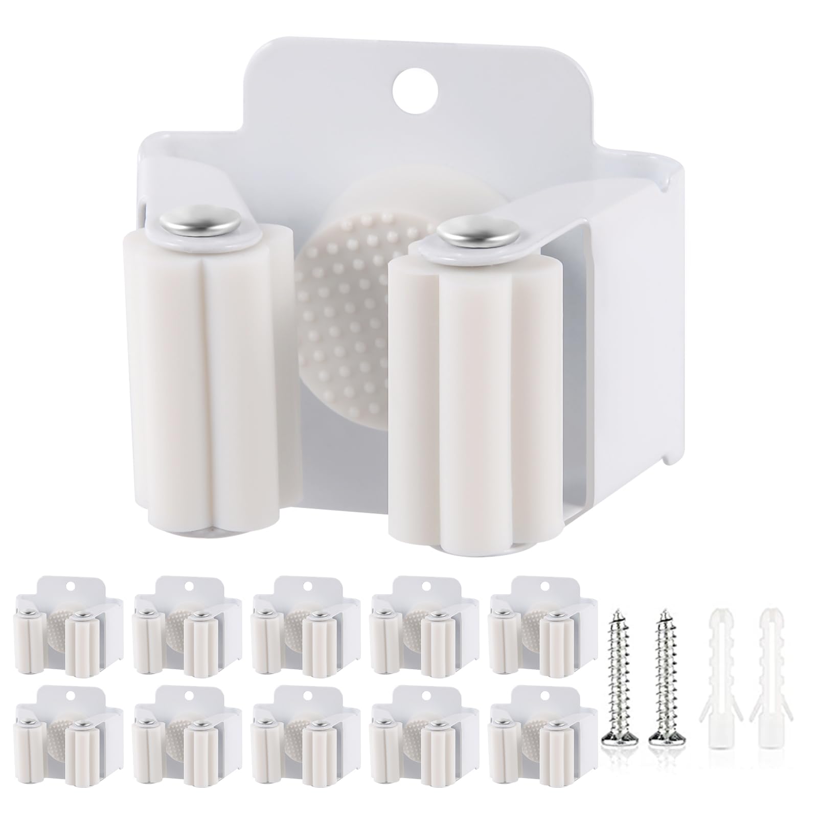 Verdenu 10 Pack Broom Holder Wall Mount, Mop and