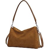 Suede Tote Bags for Women, Suede Purse Handbag Vintage Slouchy Hobo Shoulder Crossbody Bag