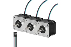 BESJMYT Nema 17 Stepper Motor 3PCS 41.06oz.in(290mNm) High Torque 33MM Bipolar 0.4A/12V 1.8 Deg 2 Phase-4 Lead for CNC Engraving Machine/Medical Devices/3D Printer, 1.66x1.66x1.3inch