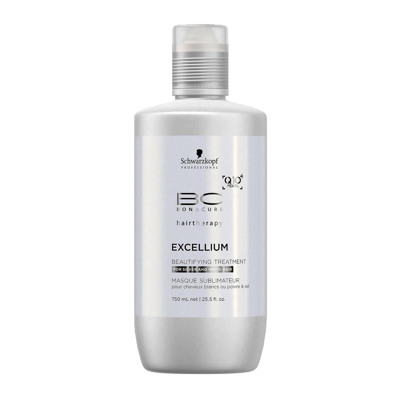 Schwarzkopf Professional BC Bonacure Excellium Beautifying Beautifying Treatment that Refines the Colour of Silver and White Hair (Exclusive Age-Defying Formula Combining Q10+ Black Pearl) 25.4 oz