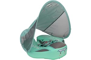 Ruita Never Flip Over UPF 50+ Solid Non Inflatable Baby Float Swim Trainer?Toddler Swimming Ring Waterproof Airtight with Sun