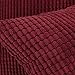 CaliTime Throw Pillow Covers Pack of 2 Comfy Corduroy Corn Striped Waffle Decorative Cushion Cases for Couch Sofa Bed Farmhouse 18 X 18 Inches Burgundy