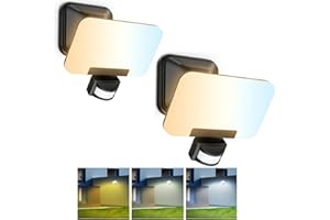OREiN 3CCT Motion Sensor Outdoor Lights 3500LM 35W LED Security Lights, 6000K/4000K/2700K Dusk to Dawn Flood Lights Outdoor, IP65 Waterproof Motion Sensor Flood Lights for Garage, Yard, 2 Pack