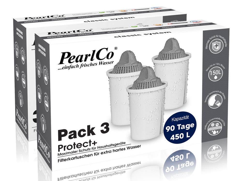 PearlCo Protect+ Classic - 6 Pack Water Filter Cartridges (Compatible with Brita® Classic)